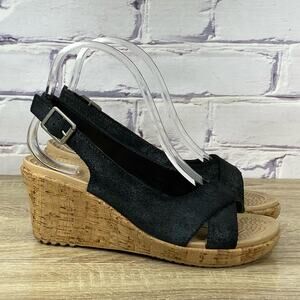 Black Wedge Sandals